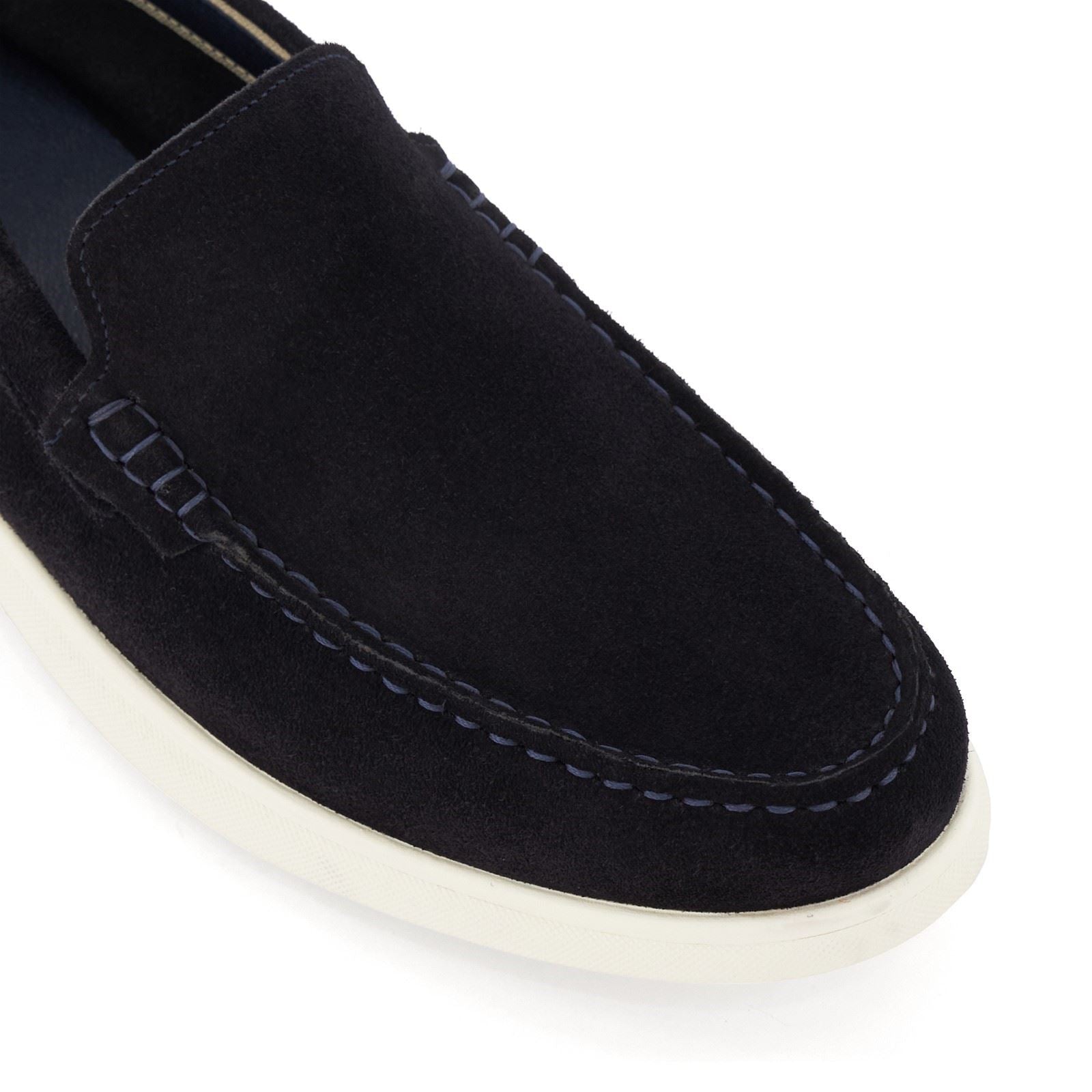 Dune Buftonn Chaussures Mocassins Pour Homme En Daim Bleu Marine