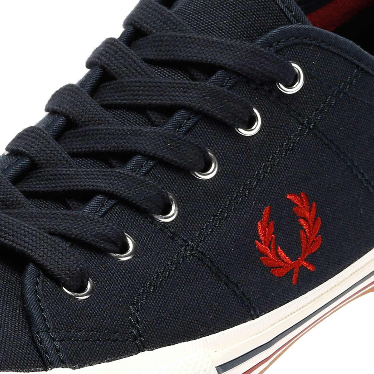 Fred Perry B708 Vintage Tennis Baskets Bleues En Toile Pour Hommes