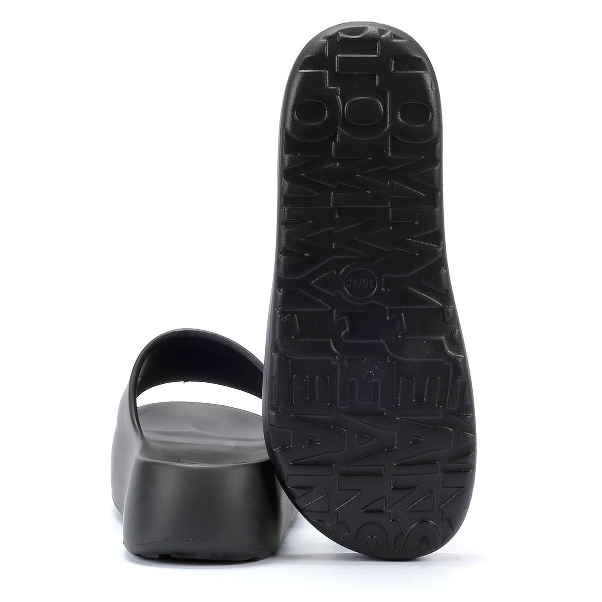 Tommy Hilfiger Chunky Flatform Sandales Noires Pour Femmes