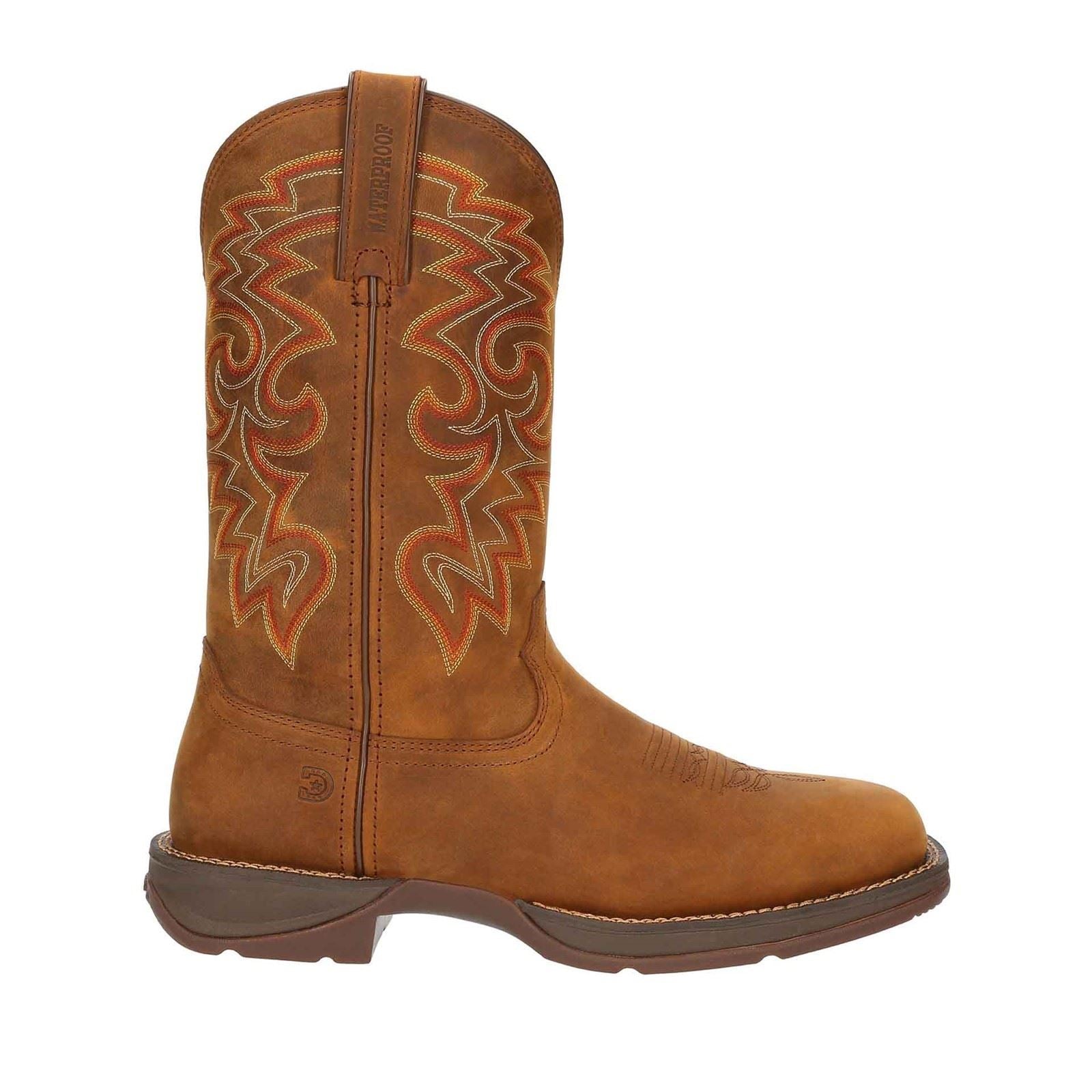 Durango Rebel Chaussures En Cuir Pour Homme De Couleur Rouille
