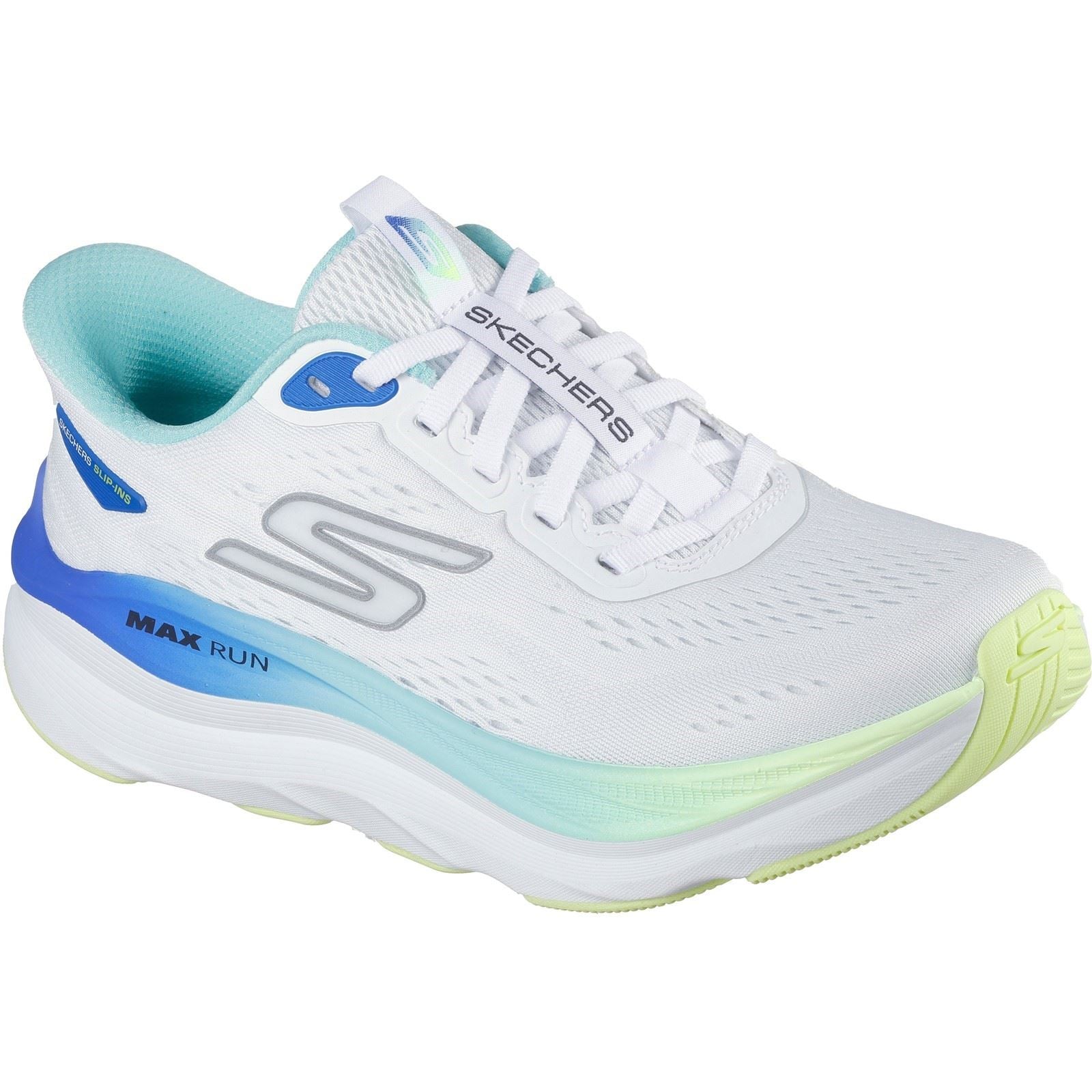 Skechers Performance Max Cushioning Max Run Max Amorti Max Run Textile Chaussures De Sport Pour Femmes Blanc/multicolore