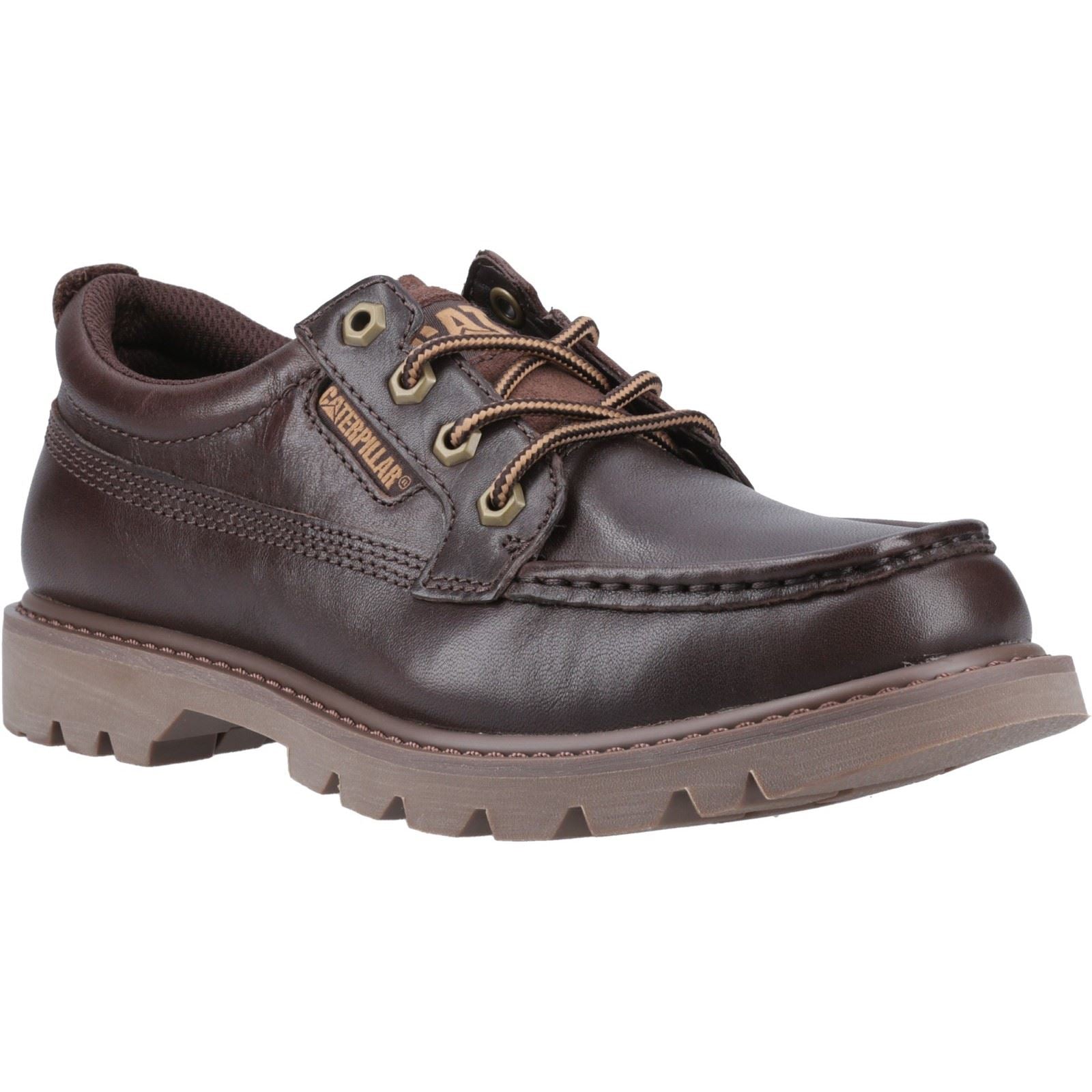 Caterpillar Colorado Moc Toe Low Chaussures En Cuir Pour Hommes À Lacets Marron Foncé