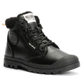 Palladium Pampa HI Snow Warm Bottes En Cuir Noires Pour Femmes