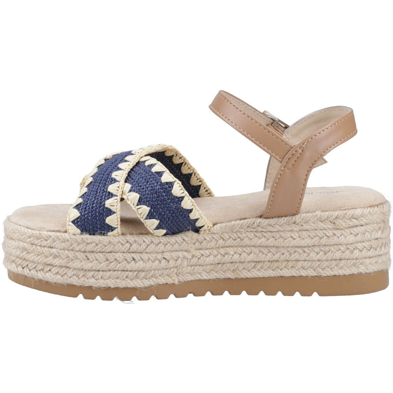 Hush Puppies Jemma Espadrille Sandales Pour Femmes En Polyuréthane Bleu Marine