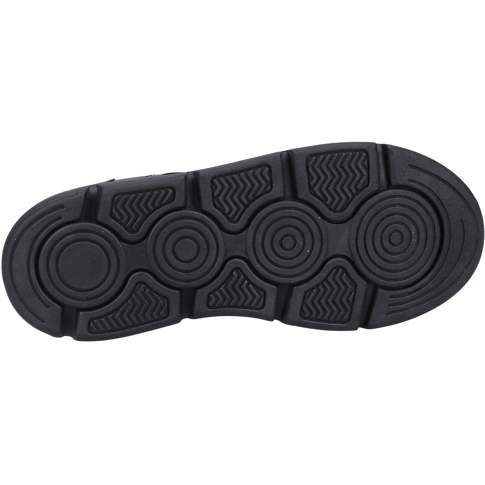 Hush Puppies Adrian JNR Chaussures Noires Pour Garçons En Cuir.