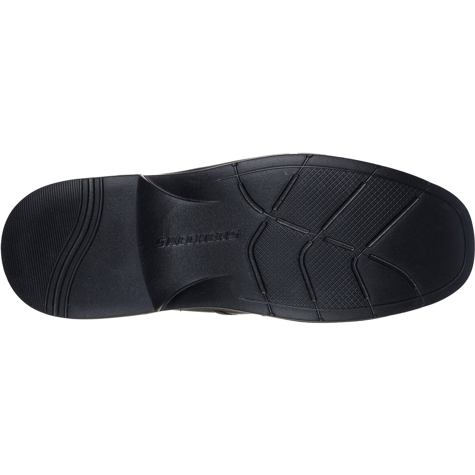 Skechers Caswell Frantone Chaussures En Cuir Pour Hommes Noires À Enfiler