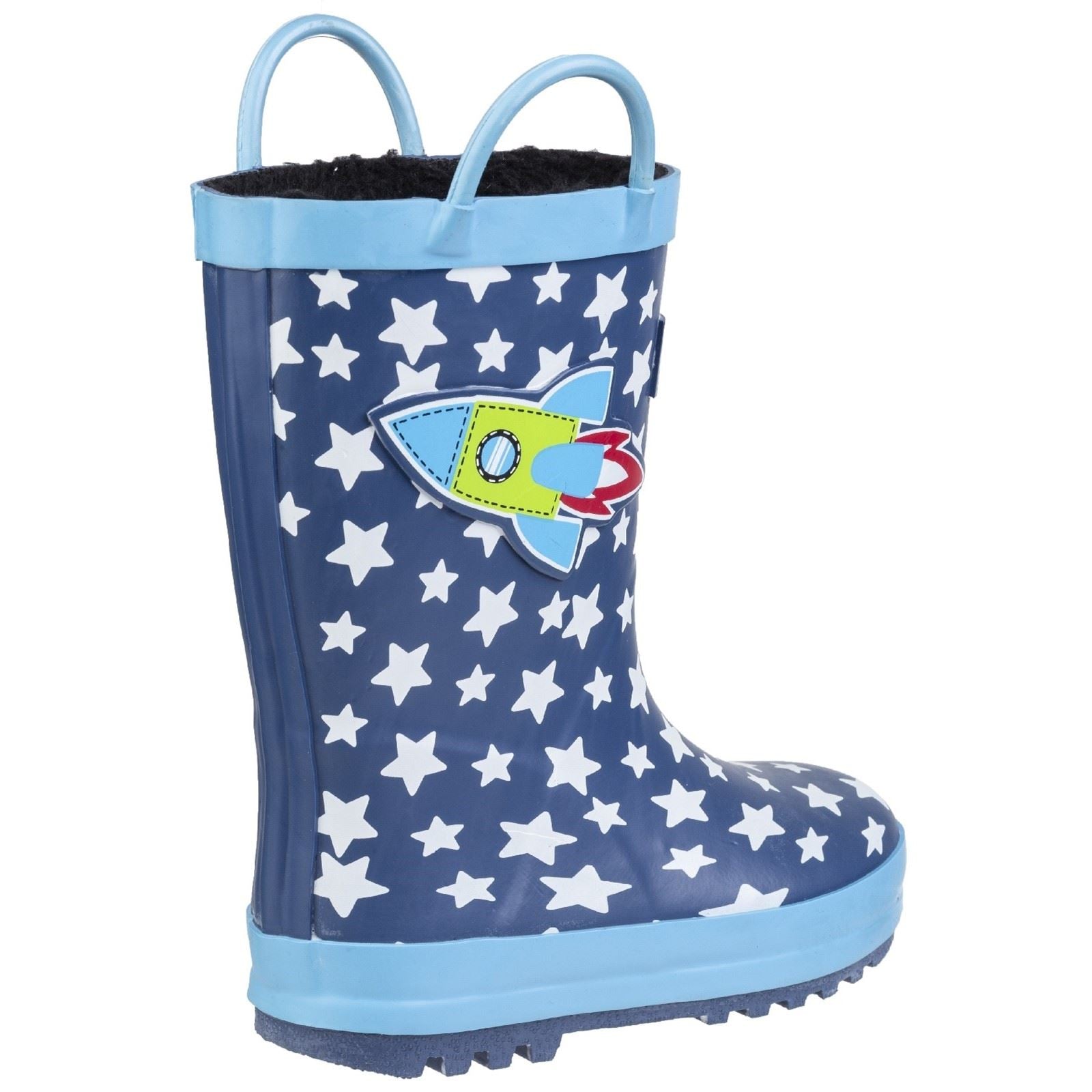 Cotswold Sprinkle Caoutchouc Bottes En Caoutchouc Bleu Foncé & Blanc