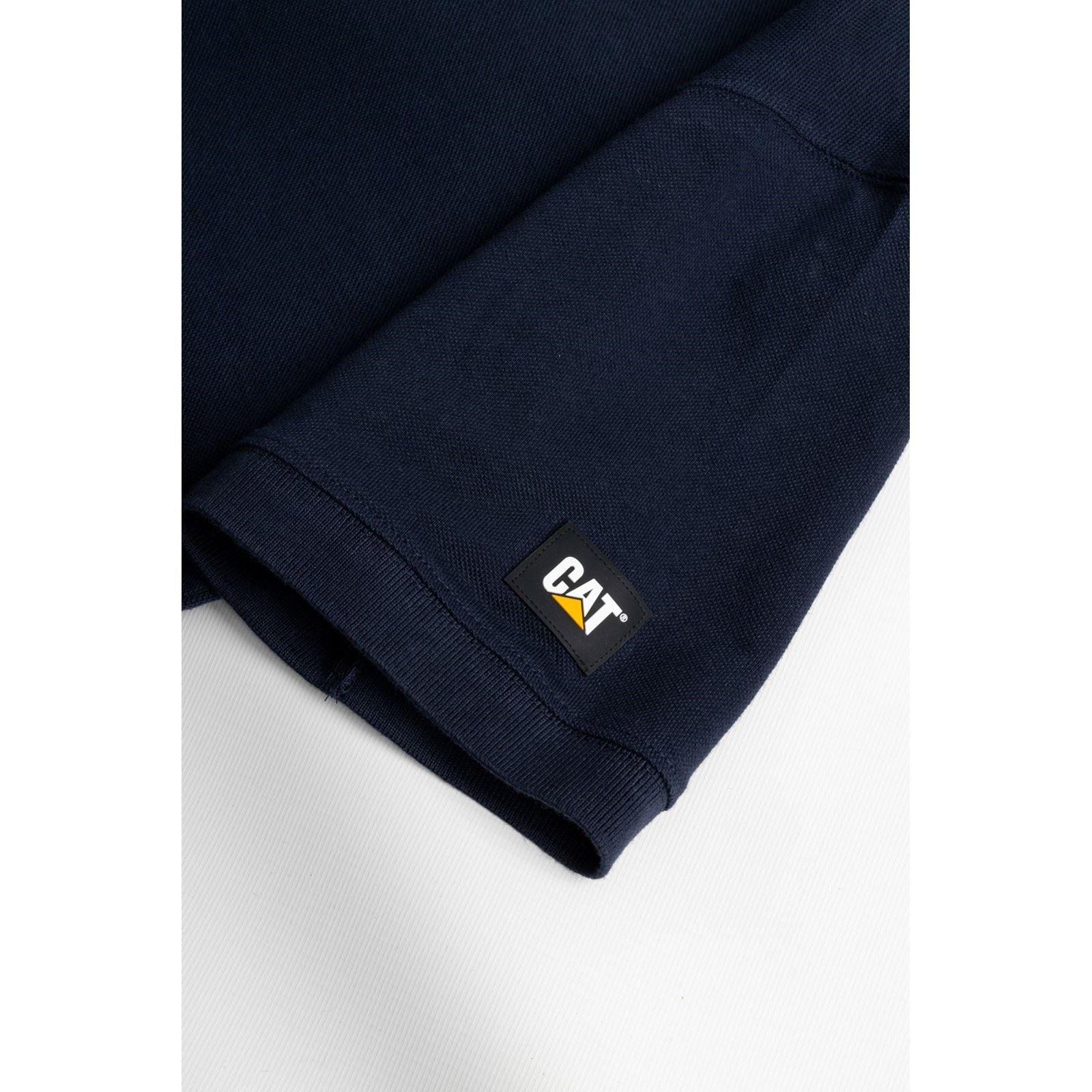 Caterpillar Essentials T-Shirt Polo Bleu En Coton Pour Homme