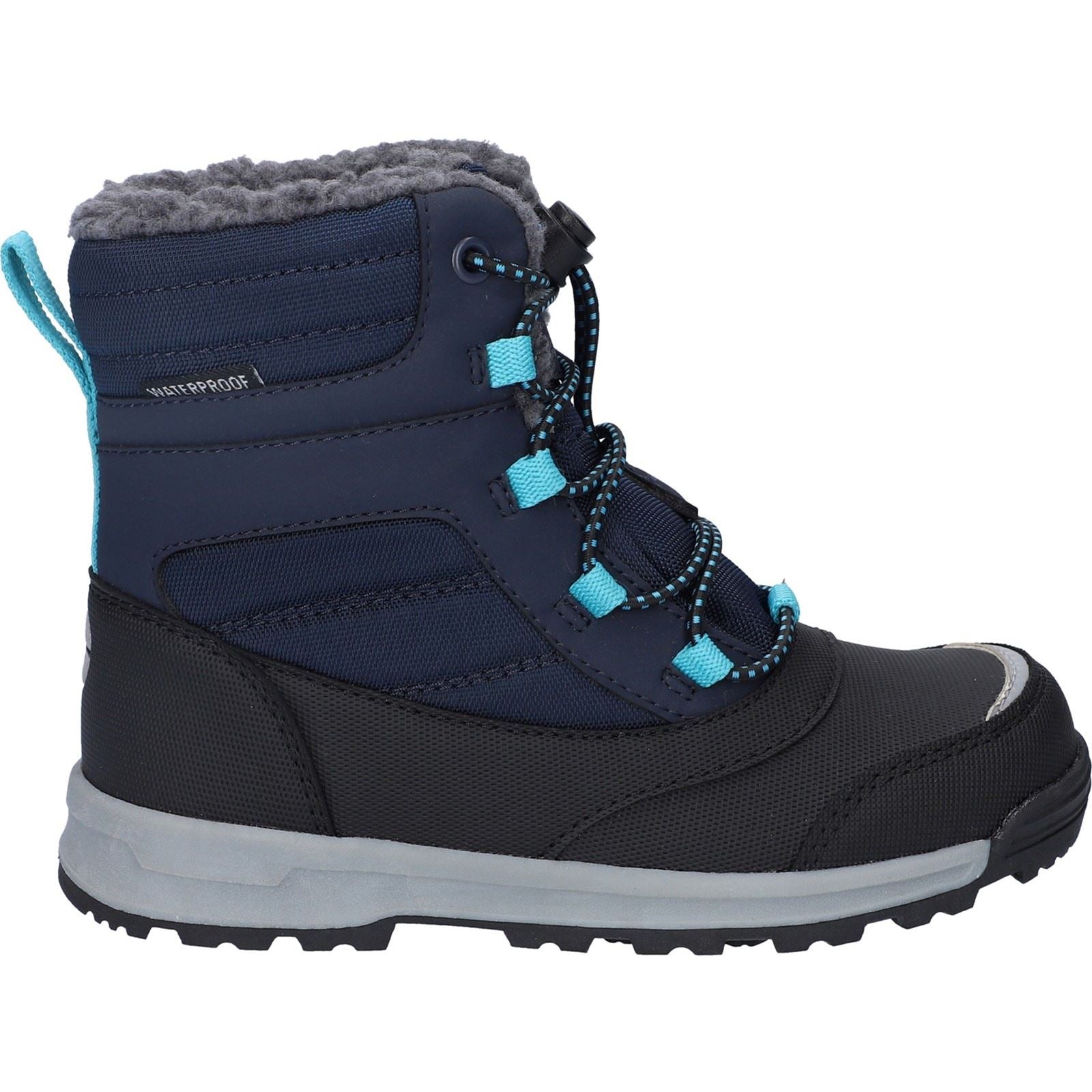 Hi-Tec Leo Nylon Bottes D'hiver Mi-mollet Unisexe Pour Enfants Bleu Nuit/noir/bleu Paon