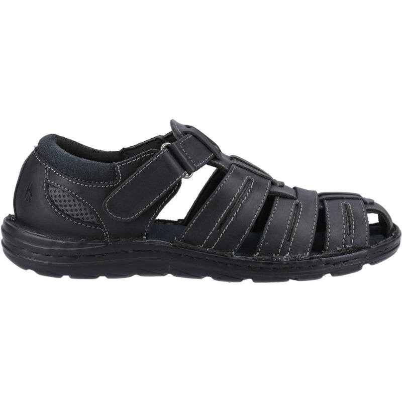 Hush Puppies Albert Sandales Noires Pour Hommes En Cuir