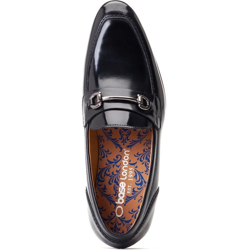 Base London Russo Mocassins Noirs En Cuir Pour Hommes