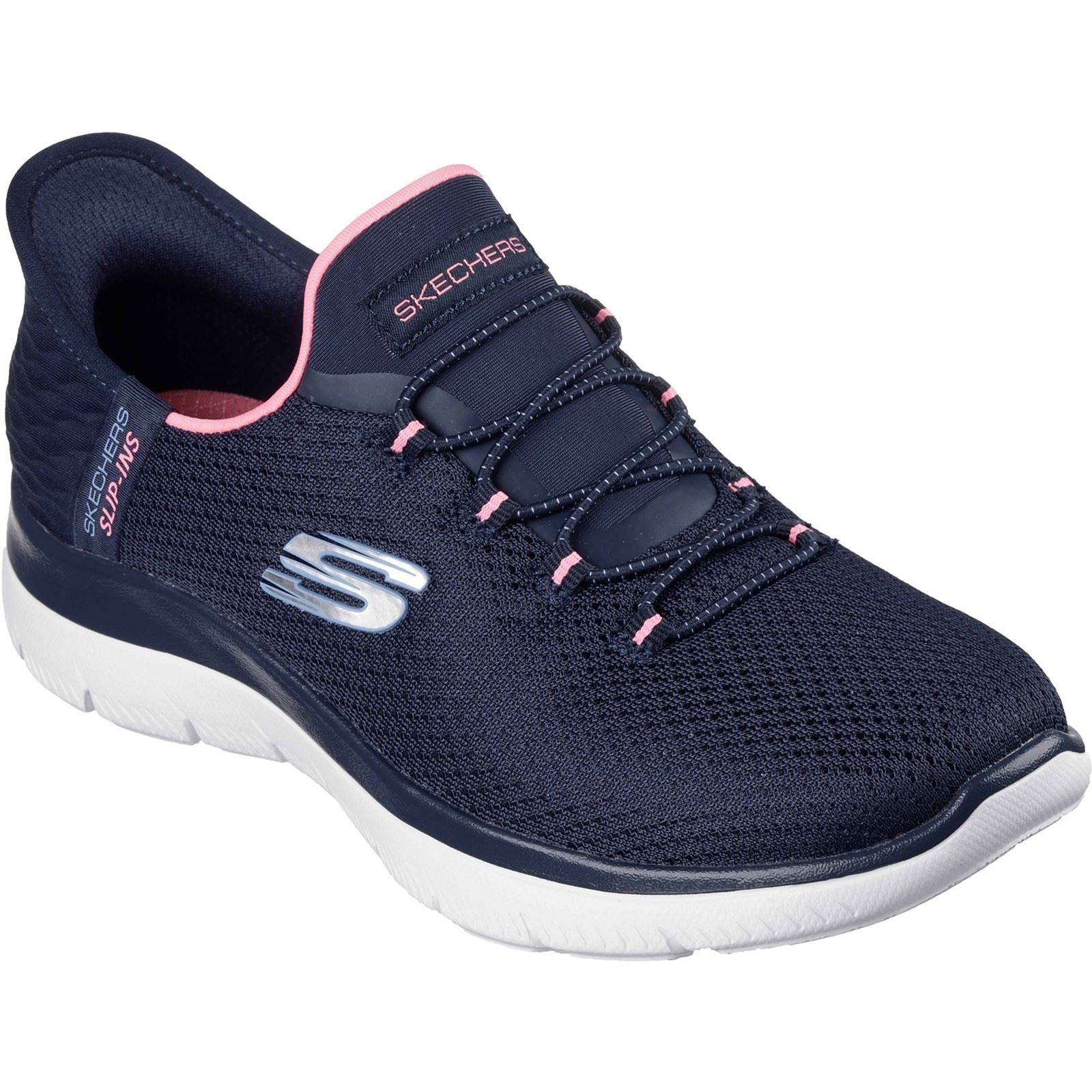 Skechers Summits - Diamond Dream Baskets Femme Marine/Rose En Textile