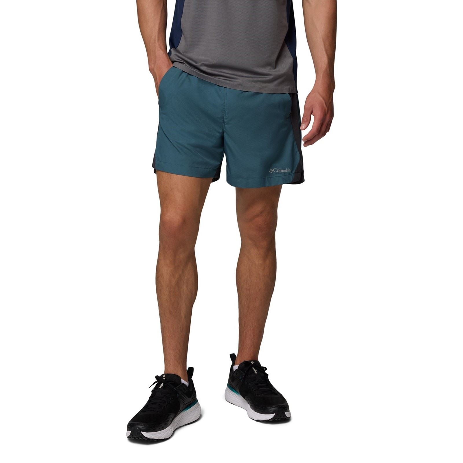 Columbia Three Pitch Shorts De Sport Bleus En Polyester Pour Homme