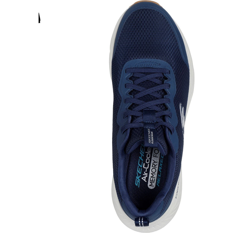 Skechers Edgeride Rekze Baskets Pour Hommes En Textile Bleu Marine/Blanc