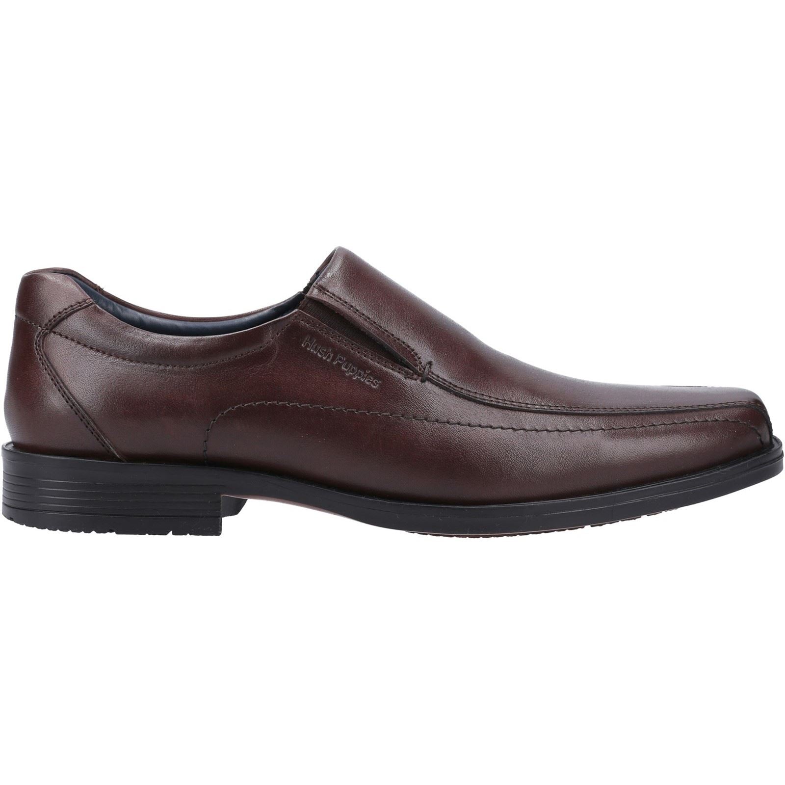 Hush Puppies Brody Chaussures Pour Hommes En Cuir, Coloris Chocolat, À Enfiler