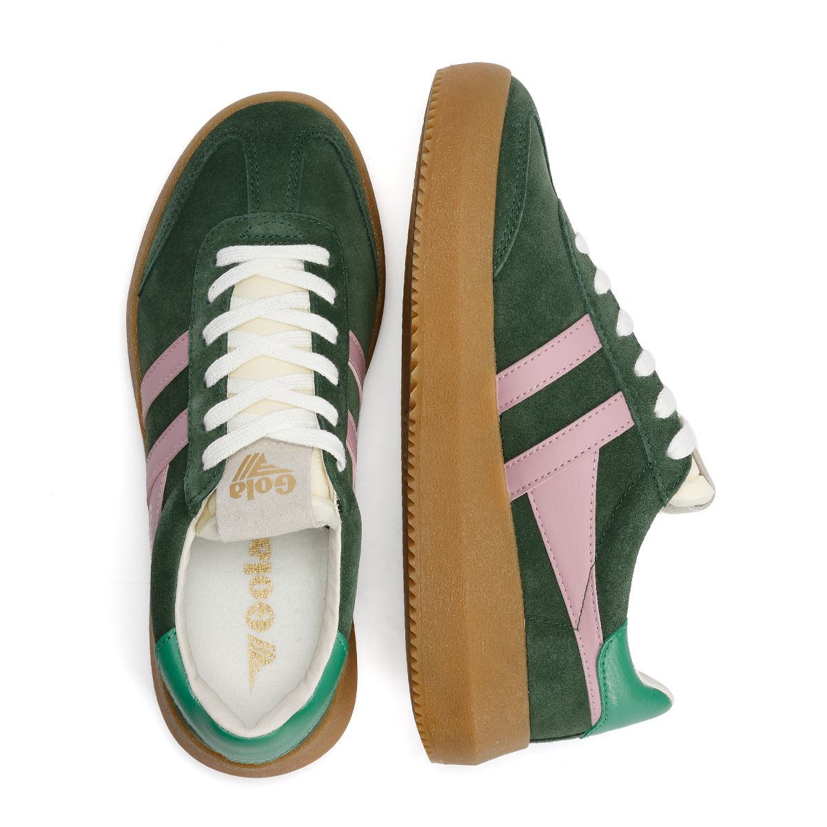 Gola Athena Baskets Vertes Pour Femmes Suede