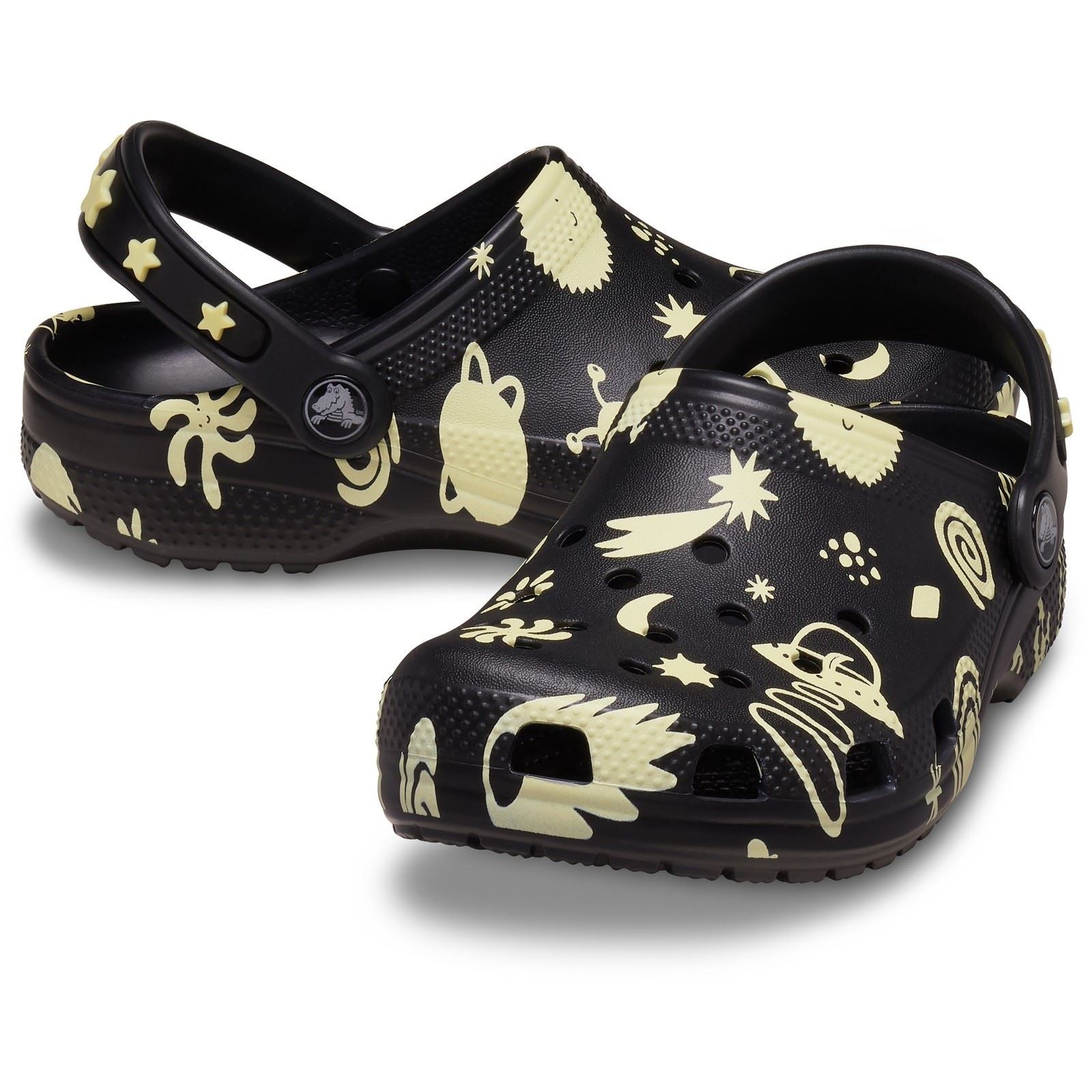 Crocs Classic Graphic Mocassins Noirs En Thermoplastique