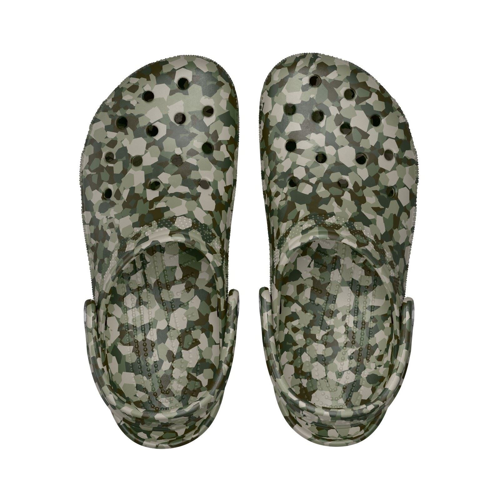 Crocs Classic Confetti Sabots Verts Armée Pour Hommes En Eva