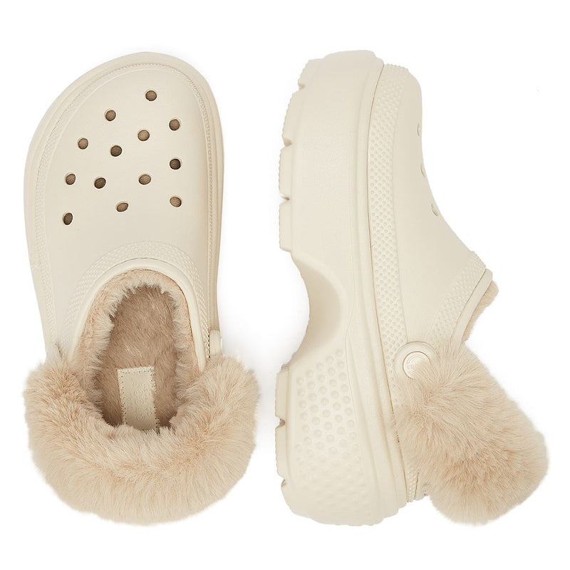 Crocs Sabots À Talons Compensés Pour Femmes Beige