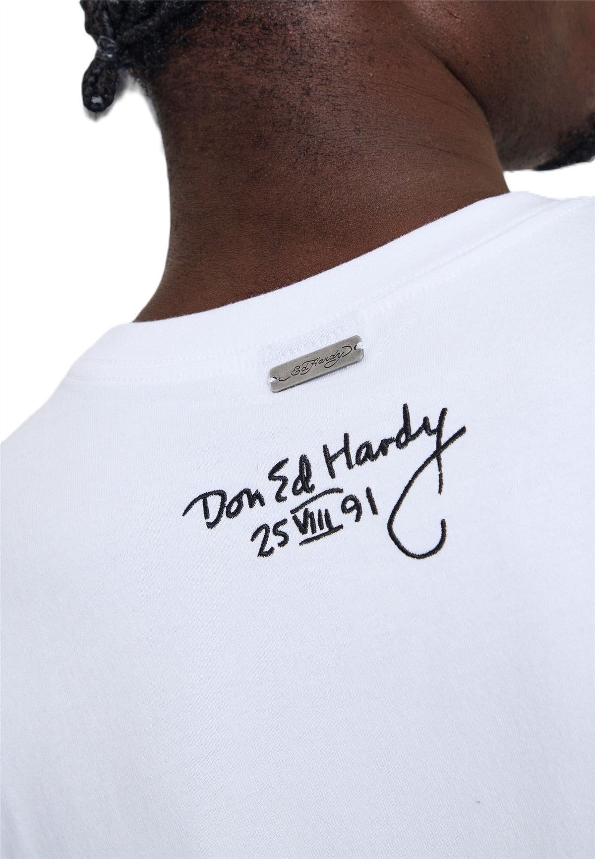 Ed Hardy Storming New York Graphic Relaxed T-Shirts Blancs Pour Hommes