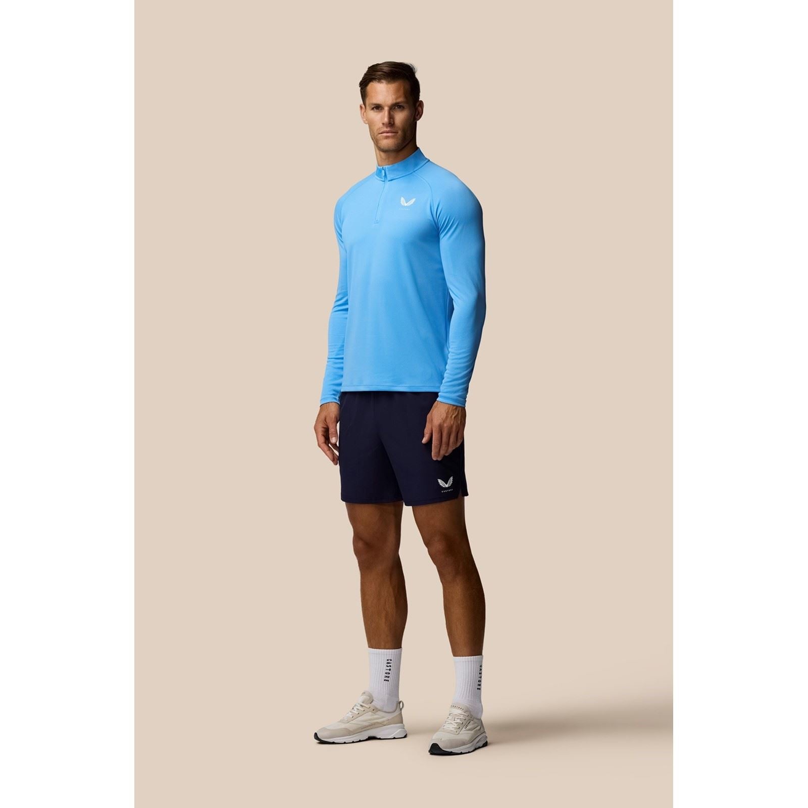 Castore Adapt Training 1/4 Zip Top T-Shirts De Sport Actifs Pour Hommes En Polyester Vert