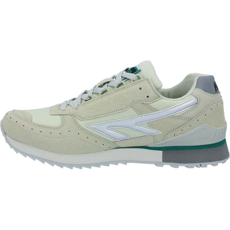 Hi-Tec Silver Shadow OG Baskets Pour Hommes En Suède Pu Argent/gris/vert