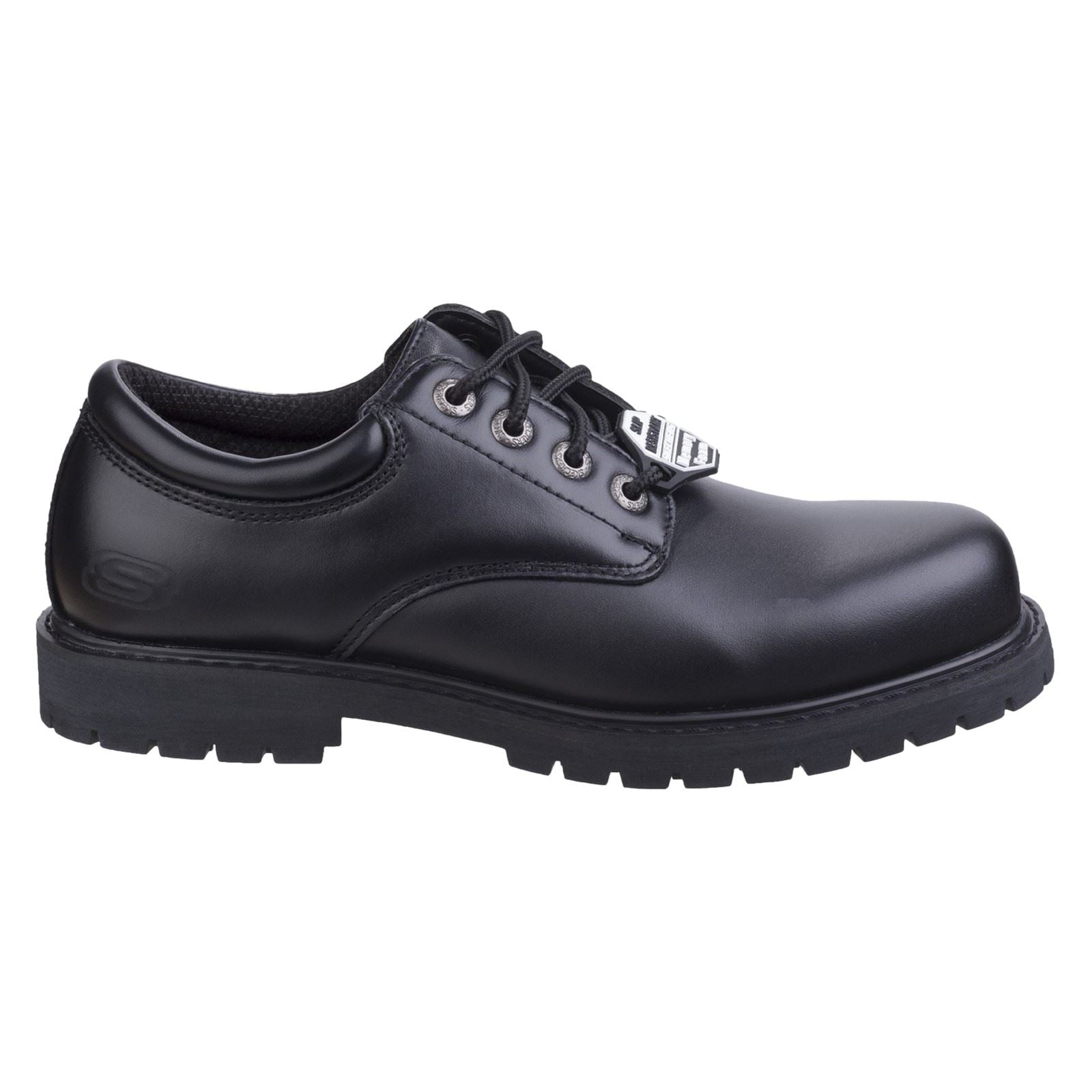 Skechers Workwear Cottonwood Elks Chaussures De Sécurité Noires En Cuir Pour Hommes