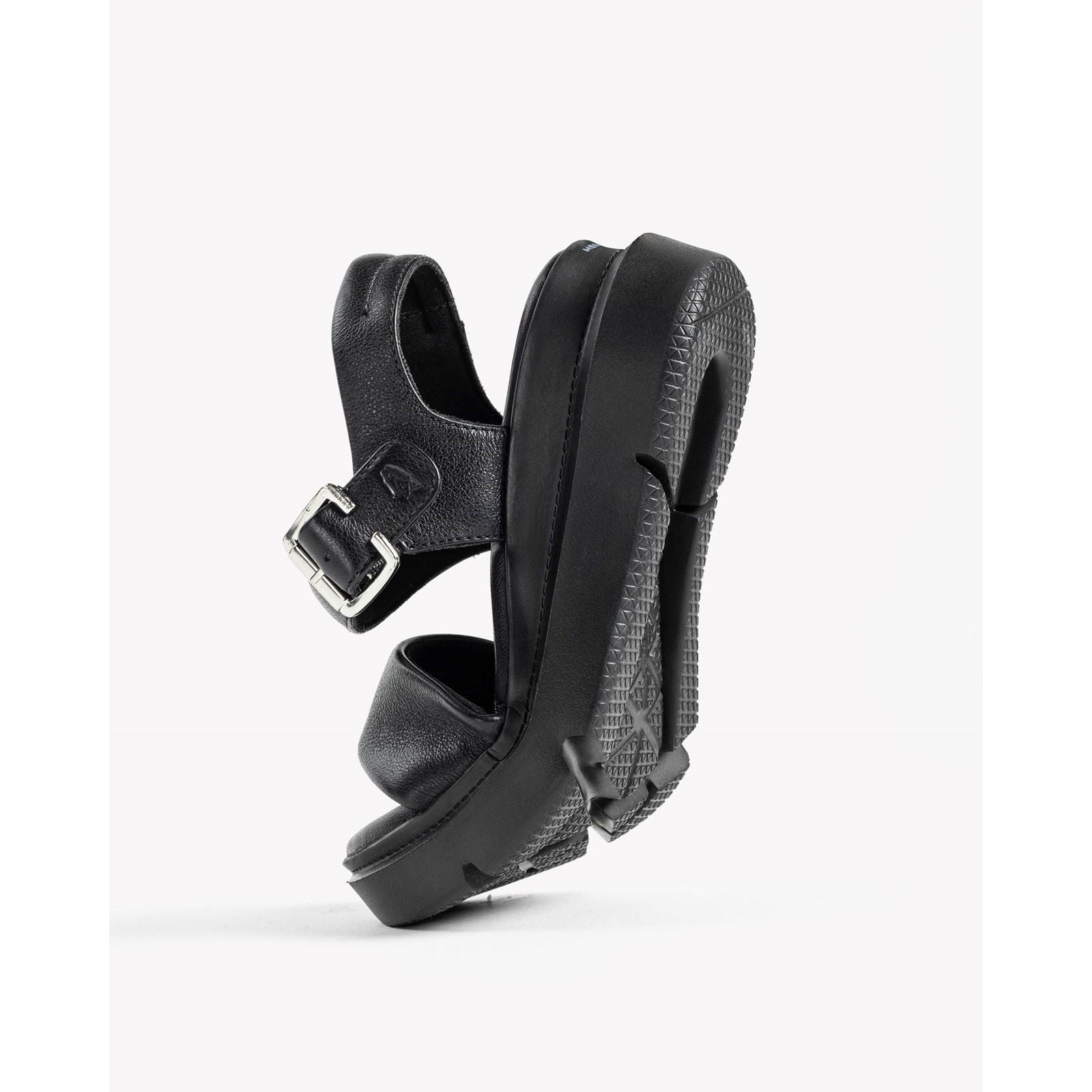 Hush Puppies Uplift Sandales Noires Pour Femmes En Cuir