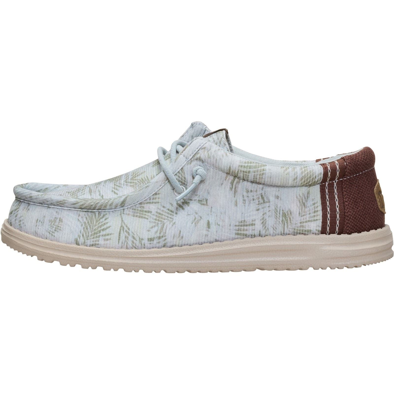 HEYDUDE Wally Washed Mocassins En Textile Pour Homme Couleur Vert Portuaire/Multi