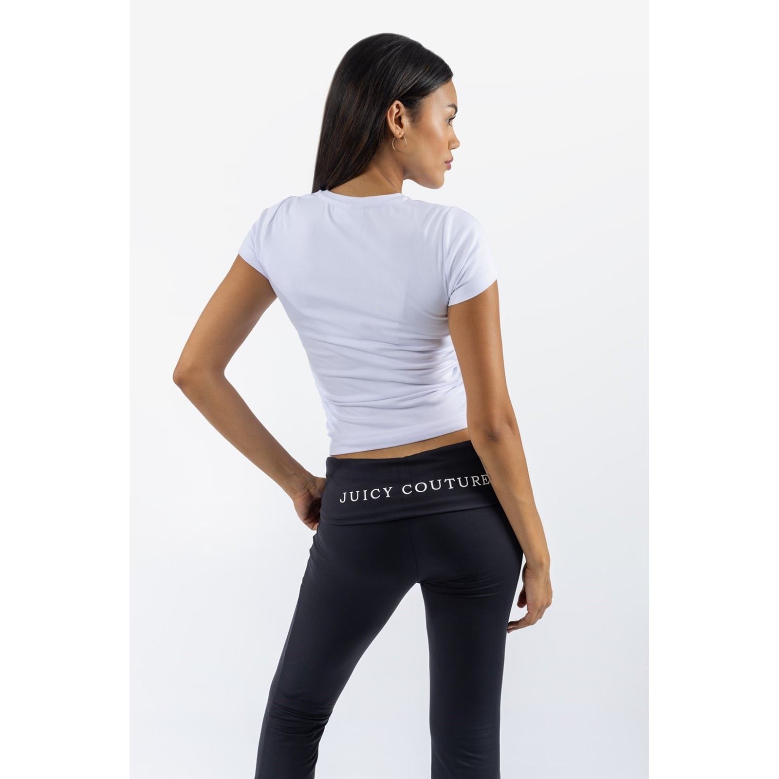 Juicy Couture Dot Ruched T-Shirt Blanc Pour Femme En Modal