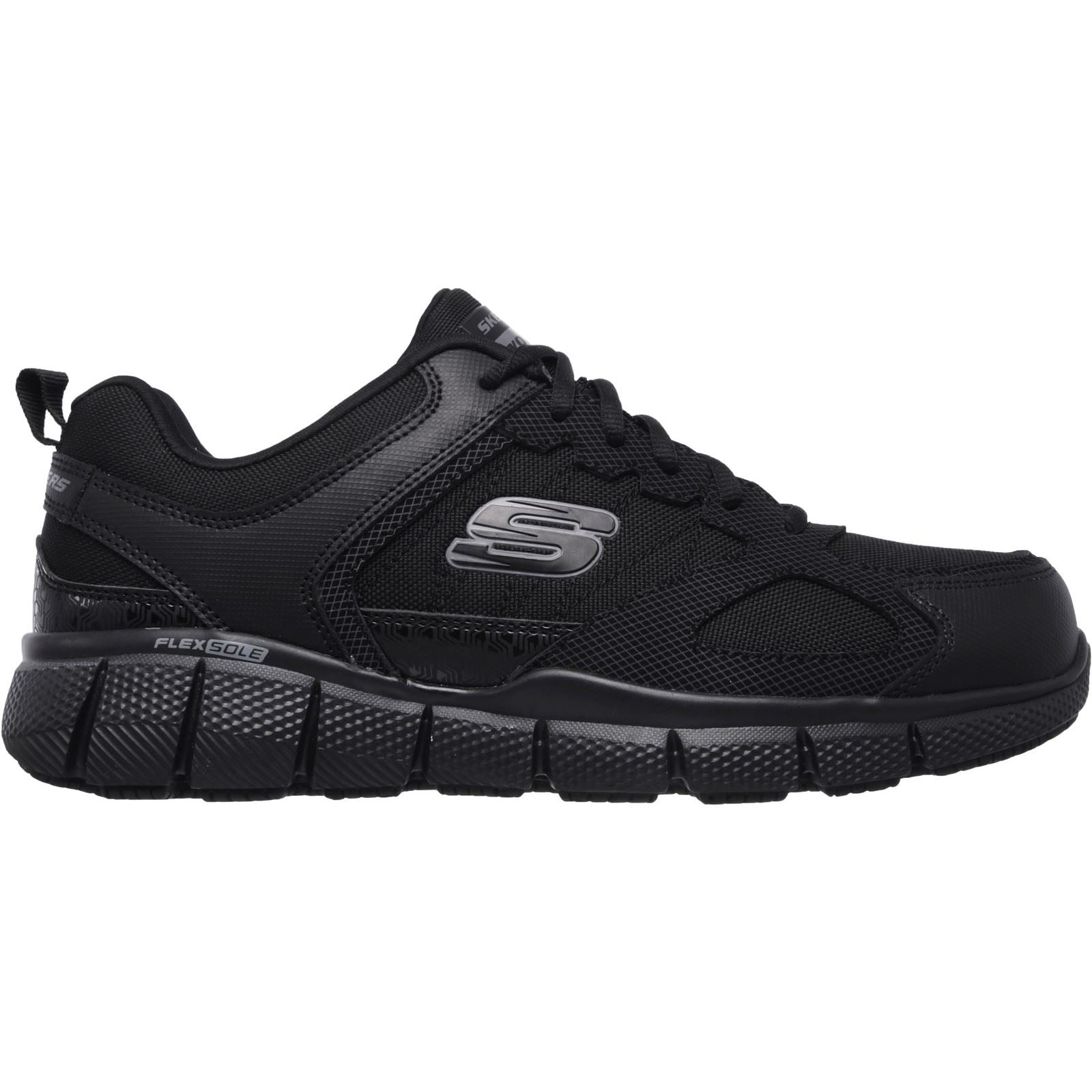 Skechers Workwear Telphin Sanphet Chaussures De Sécurité Noires En Cuir Pour Hommes