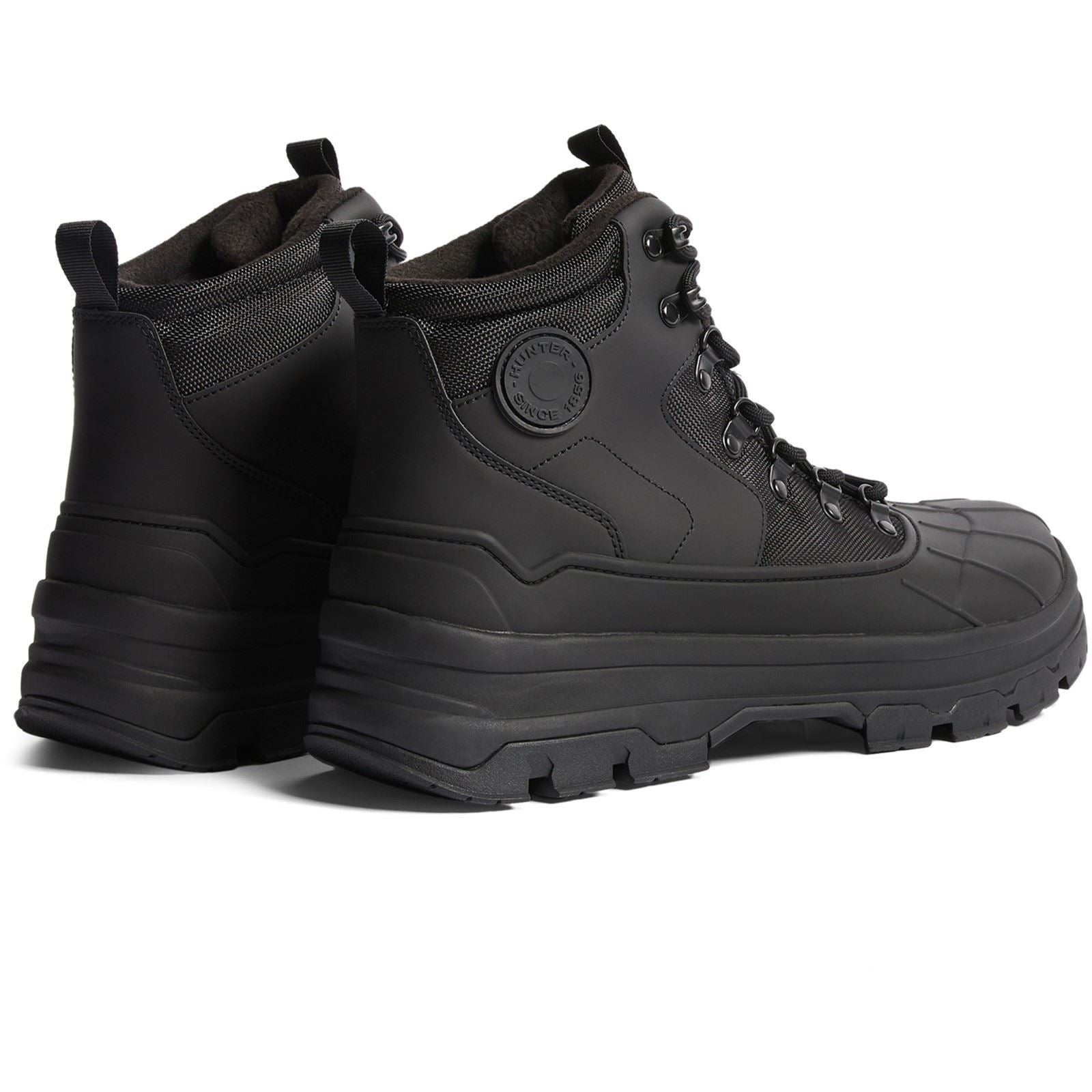 Hunter Explorer Duck Bottes Noires En Caoutchouc Pour Hommes