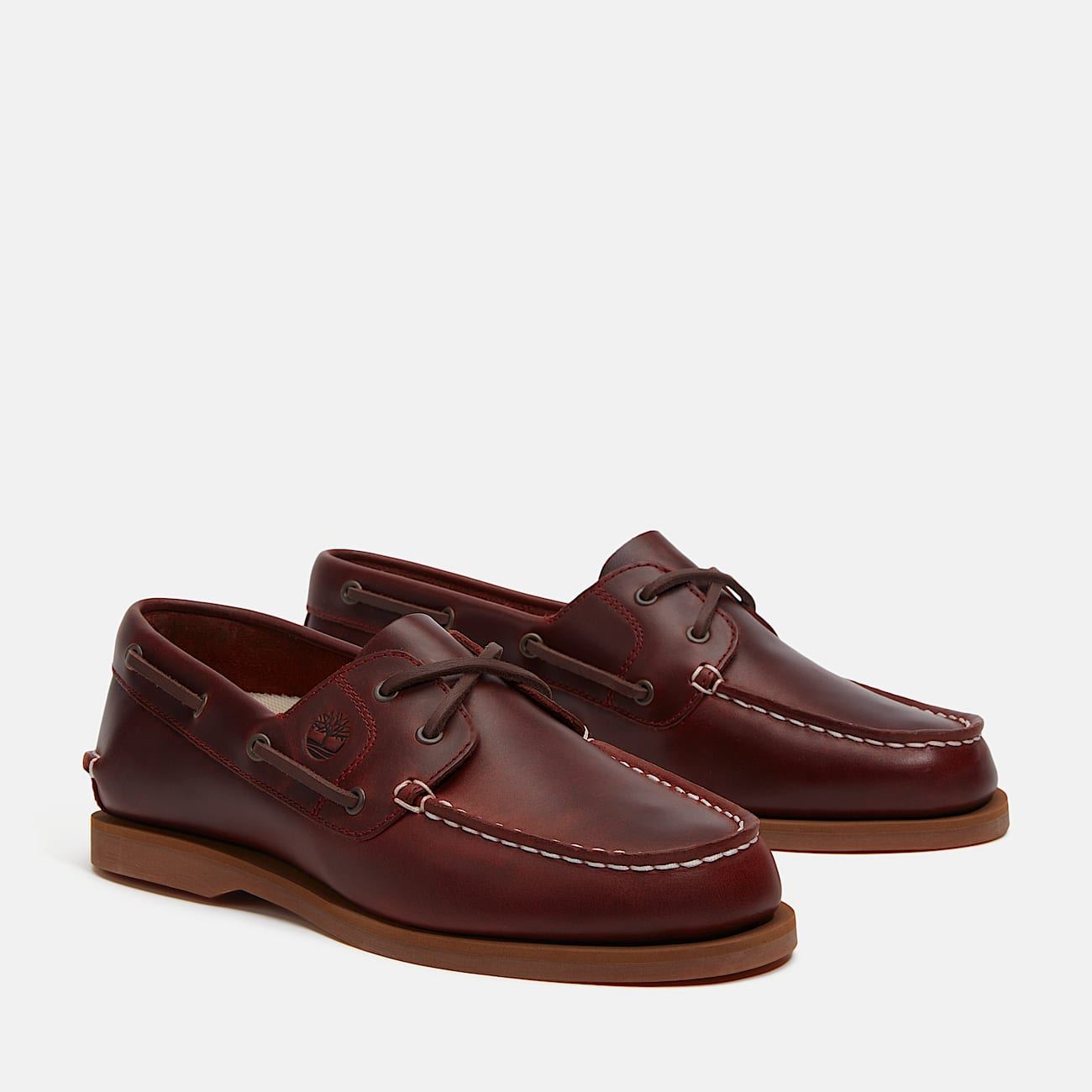 Timberland Classic 2 Eye Chaussures Rouges En Cuir Pour Femmes