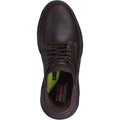 Skechers Garza Gervin Chaussures À Lacets En Cuir Pour Hommes, Couleur Chocolat.