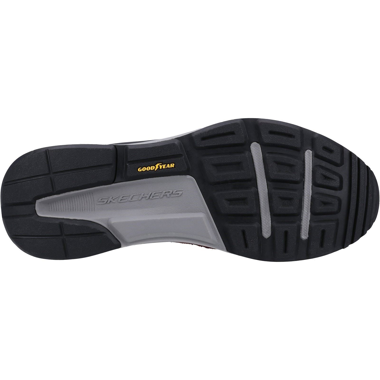 Skechers Global Jogger Baskets En Cuir Bordeaux Pour Hommes