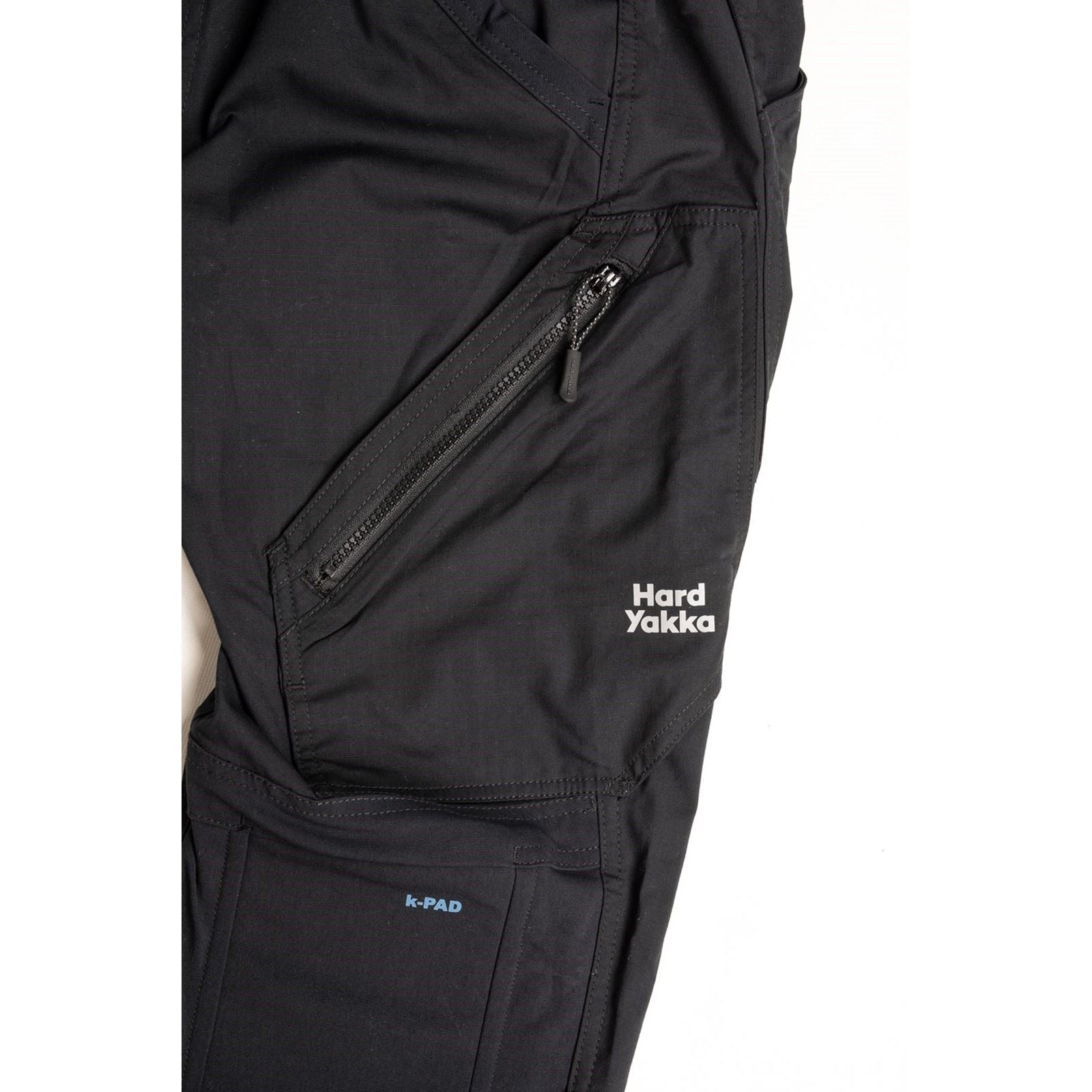Hard Yakka Raptor Cuff Pantalons Noirs En Coton Pour Hommes - Extérieur