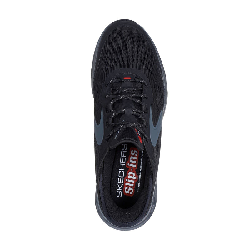 Skechers Glide-Step Altus Baskets Synthétiques Pour Hommes En Noir/Charbon De Bois