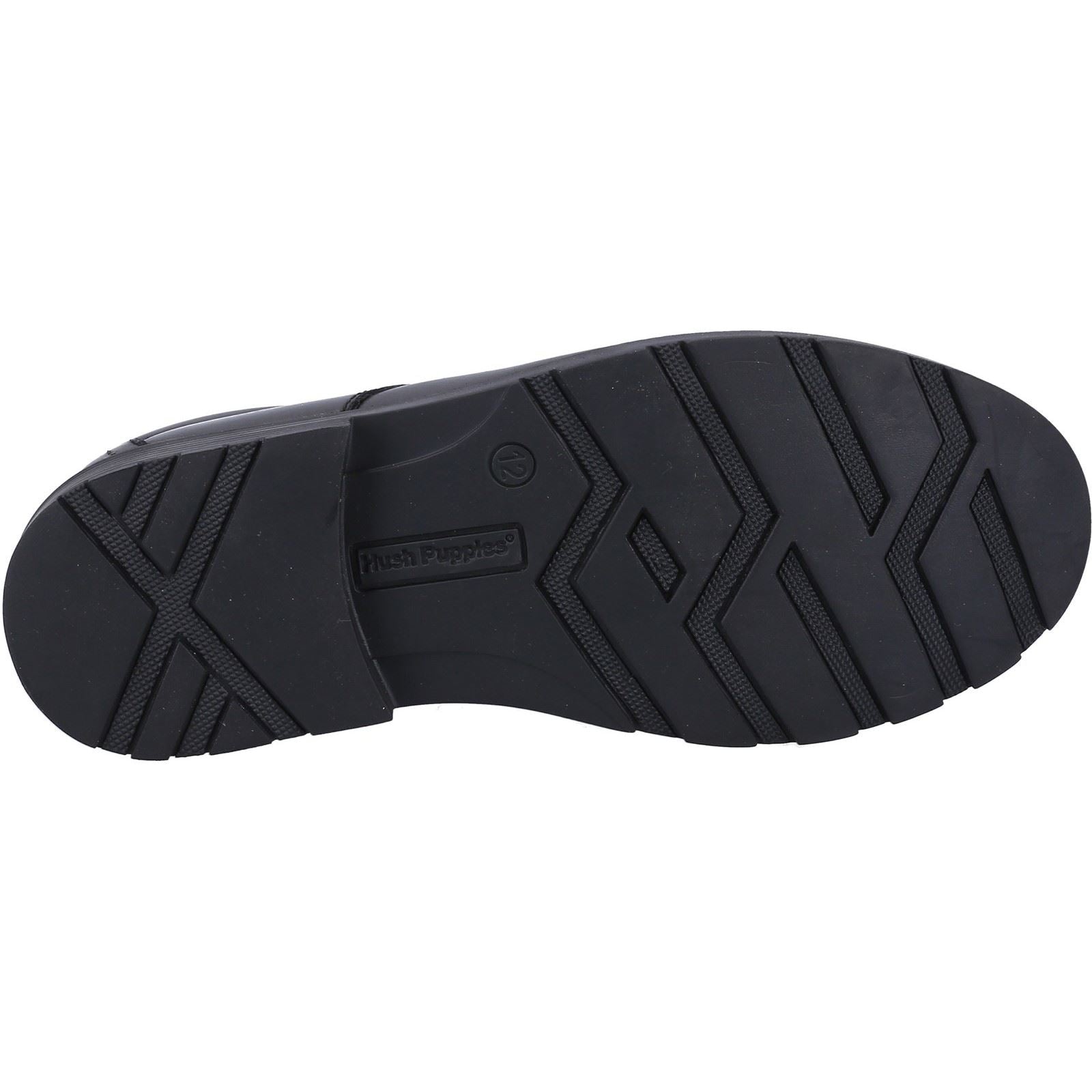 Hush Puppies Oliver SNR Chaussures Noires Pour Garçons En Cuir