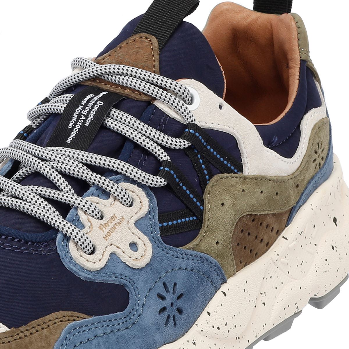 Flower Mountain Yamano 3 Baskets En Daim Pour Hommes, Marron Clair/Bleu Clair/Violet