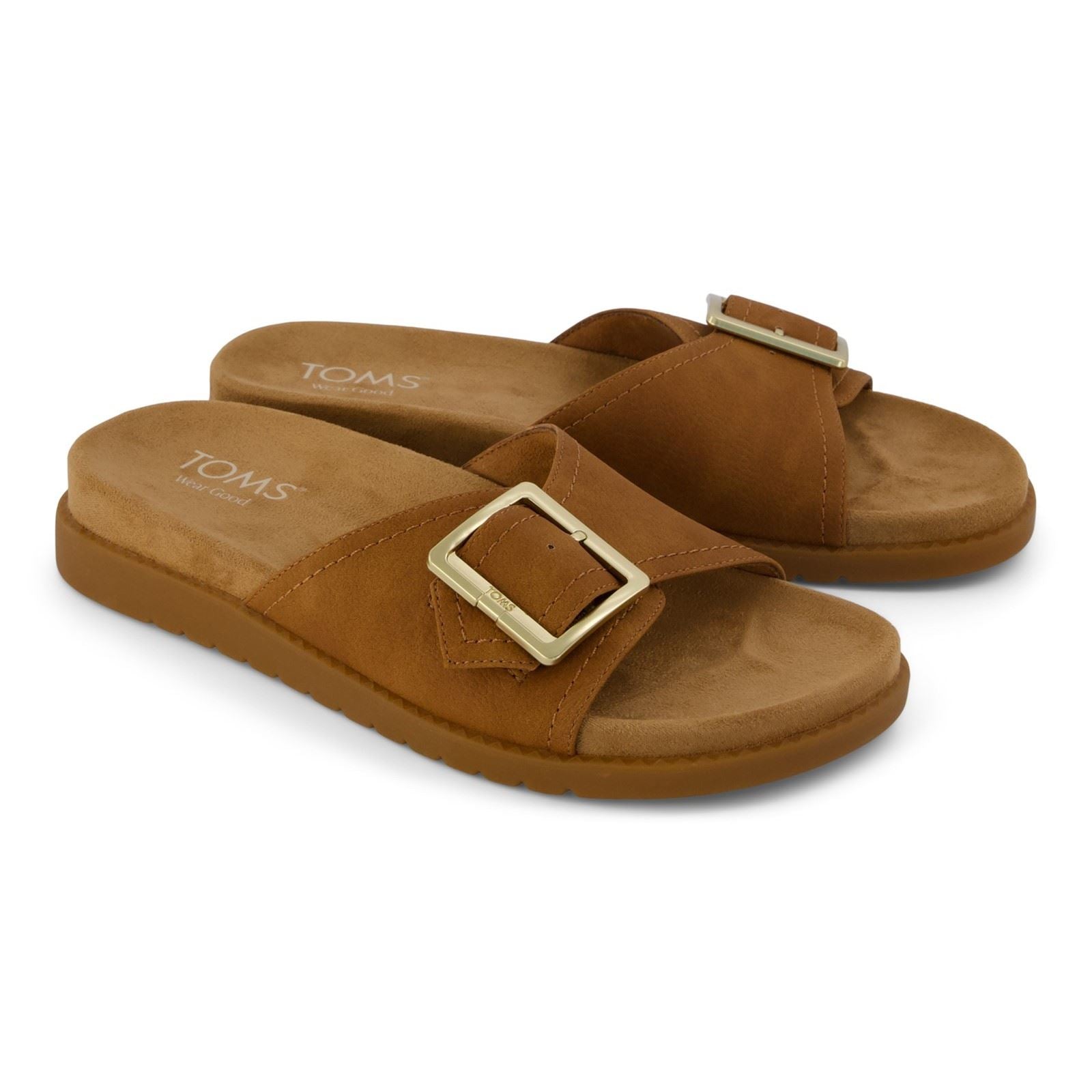 TOMS Marin Sandales En Sucre Brun Pour Femmes En Textile