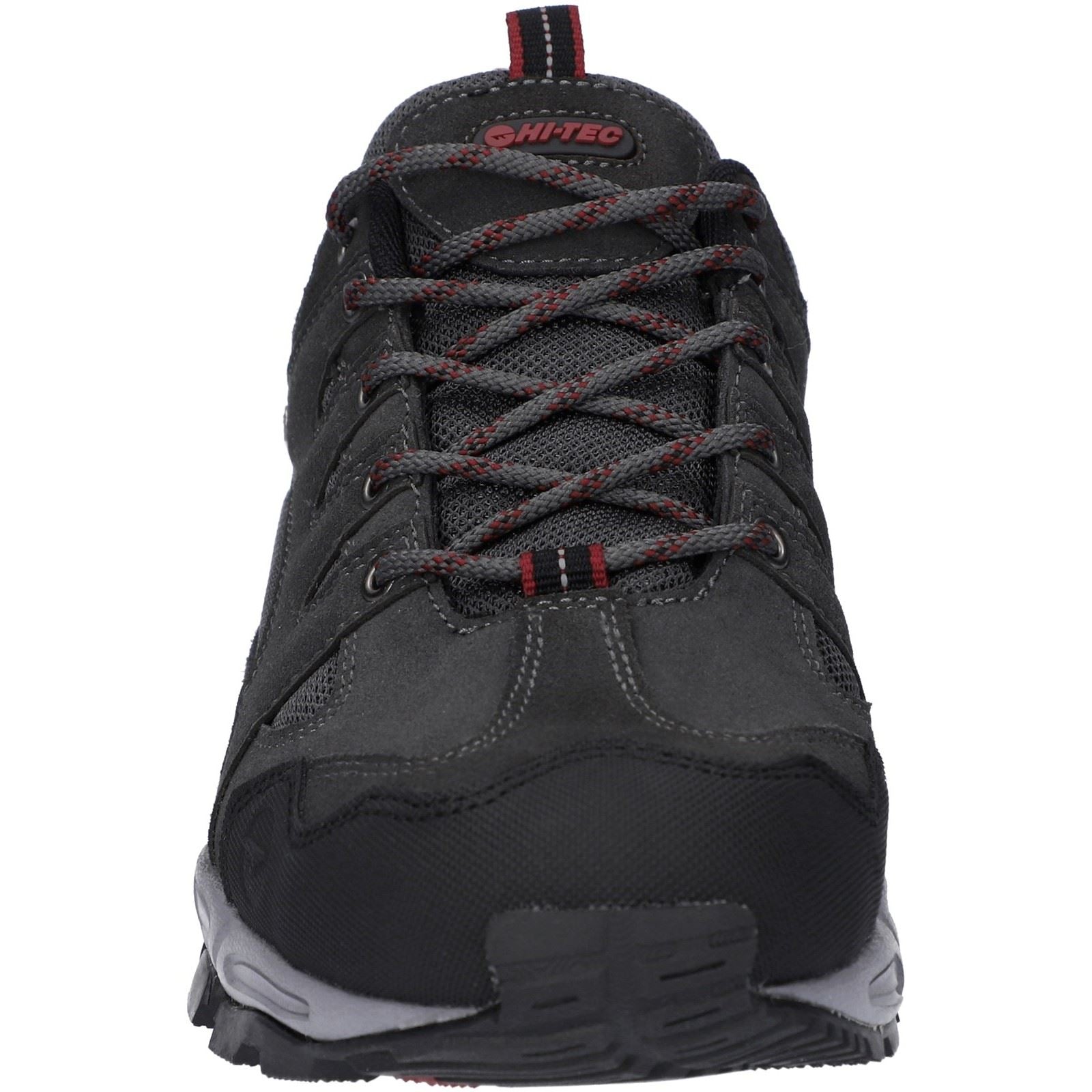 Hi-Tec Auckland Lite Chaussures De Randonnée Pour Homme En Cuir Gris Graphite/rouge Foncé