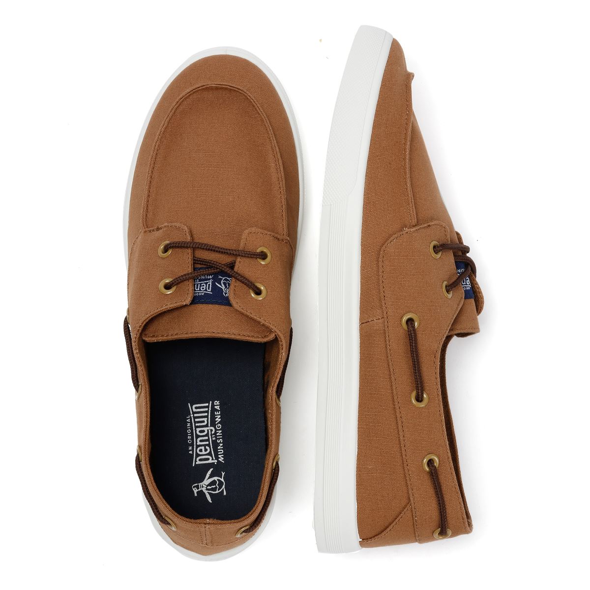 Penguin Sailor Chaussures À Lacets Marron clair En Toile Pour Hommes