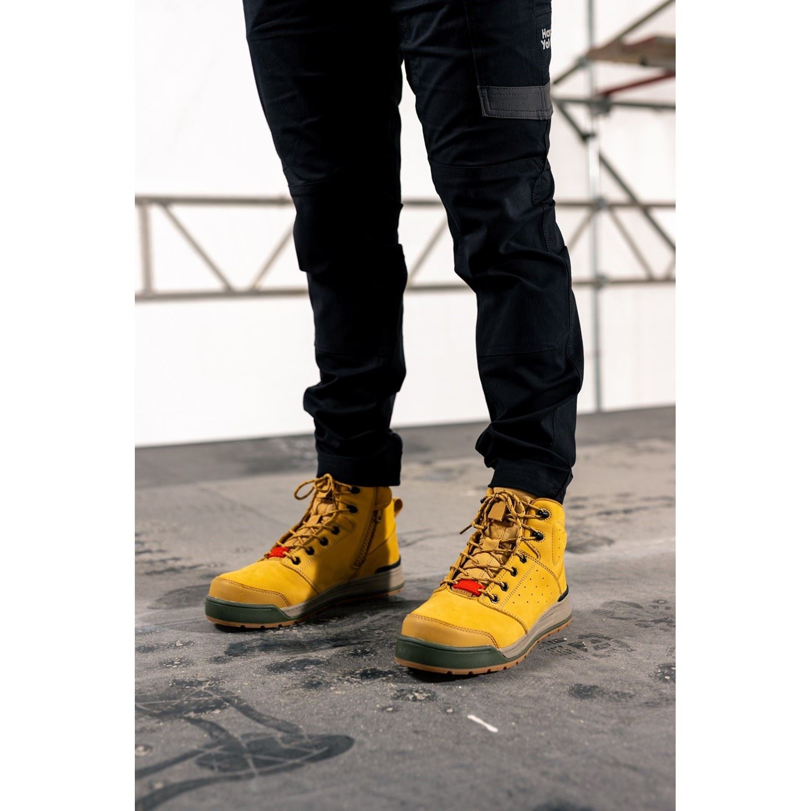 Hard Yakka Bottes De Sécurité En Cuir Avec Fermeture Éclair En Dentelle Blé Trois Mille Cinquante-Six