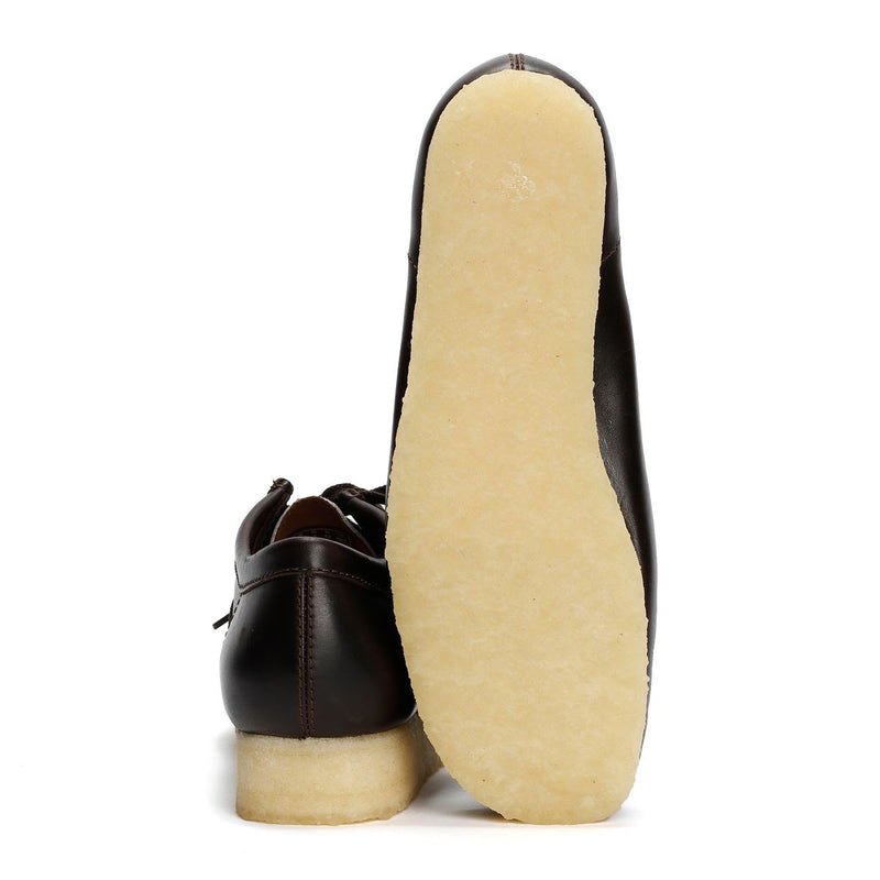 Clarks Originals Wallabee Cow Print Chaussures En Cuir Marron À Lacets Pour Homme