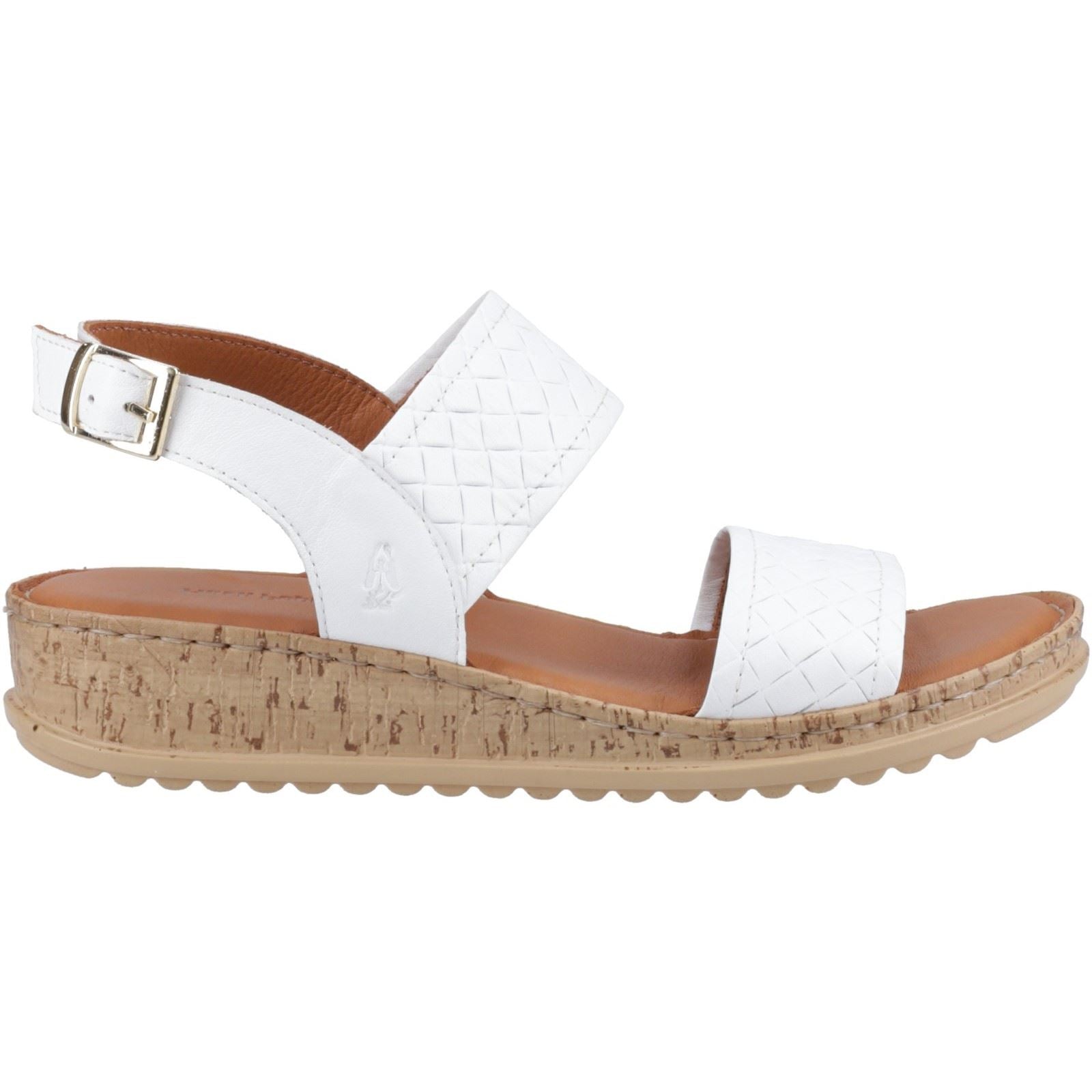 Hush Puppies Ebony Woven Sandales Blanches Pour Femmes En Cuir