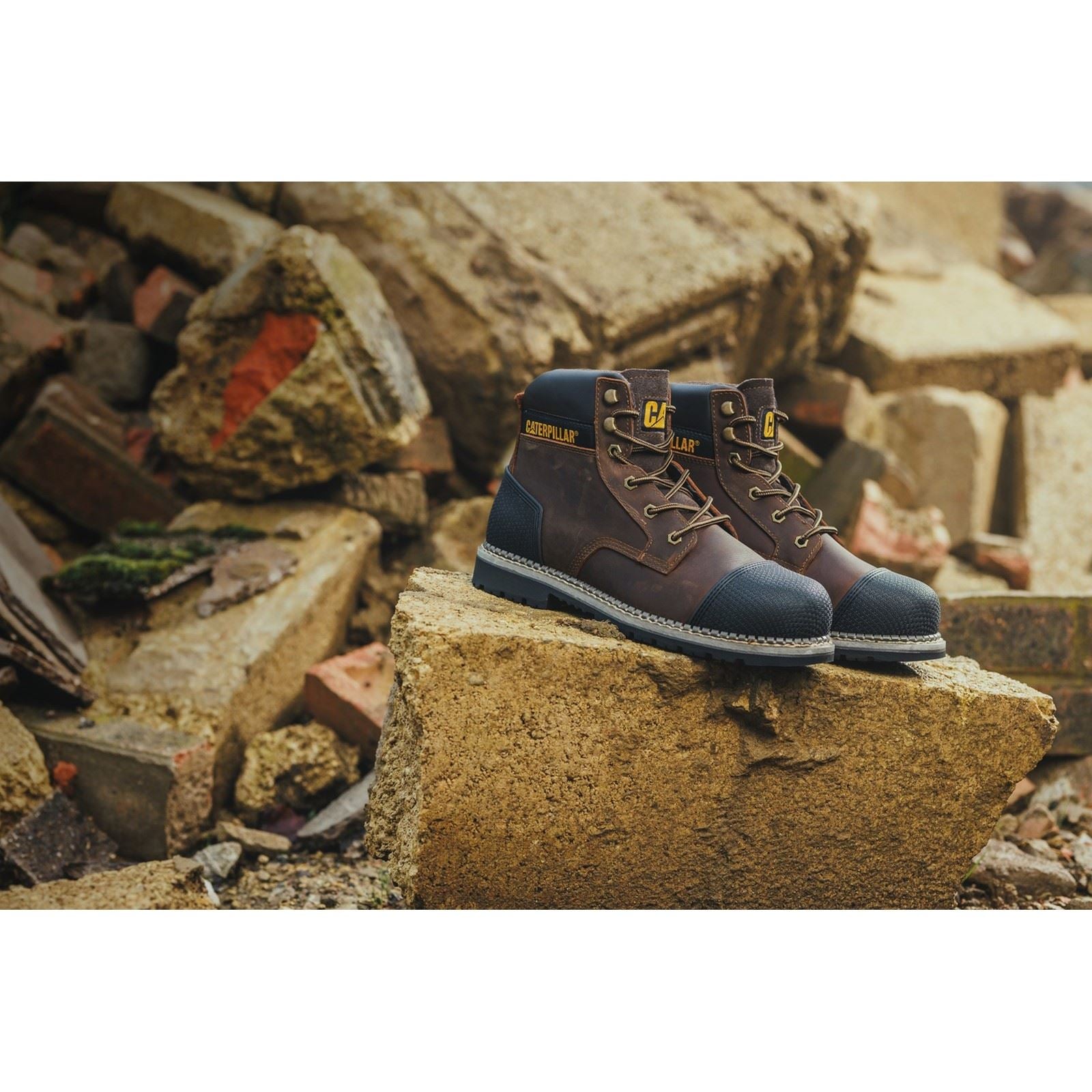 Caterpillar Bottes De Sécurité En Cuir Marron Powerplant S3