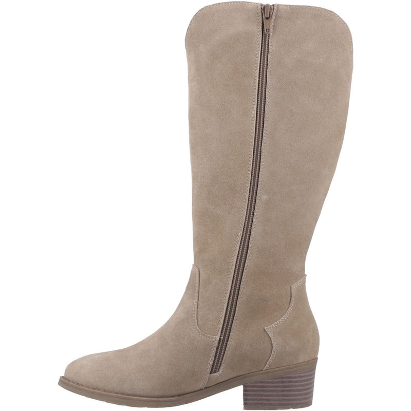 Hush Puppies Isabella Bottes Hautes À Talons En Daim Pour Femmes Couleur Taupe