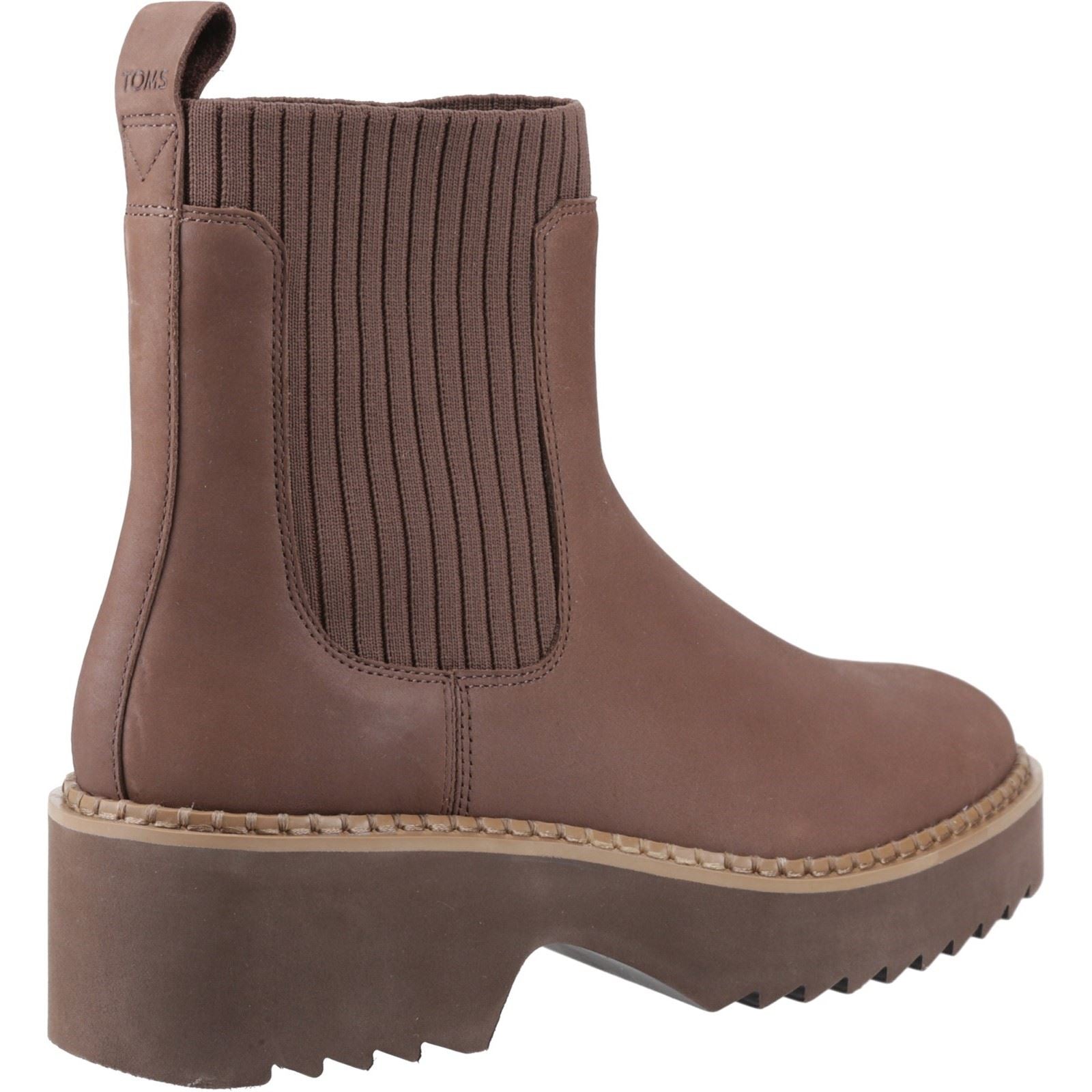 TOMS Millie Bottines À Talons En Cuir Pour Femmes Marron Chêne