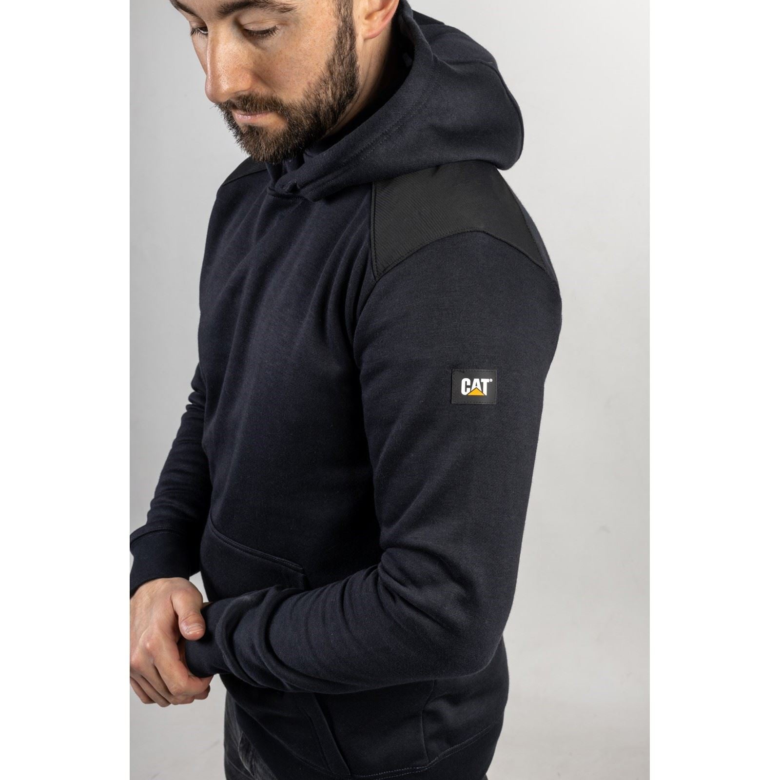 Caterpillar Essentials Sweat À Capuche Bleu En Polyester Pour Homme