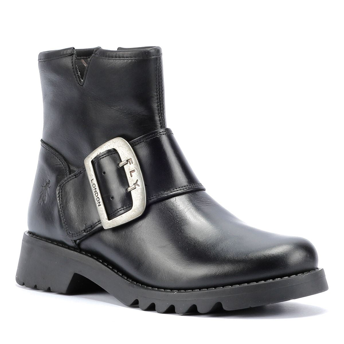 Fly London Rily Bottes Noires En Cuir Pour Femmes